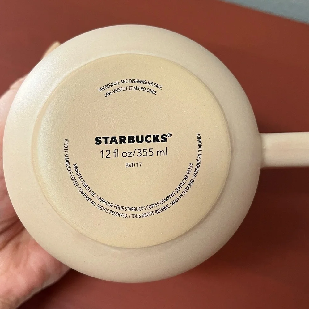Starbucks Terra Cotta Speckled Two-Tone Long Handle Mug 12 oz Coffee Tea